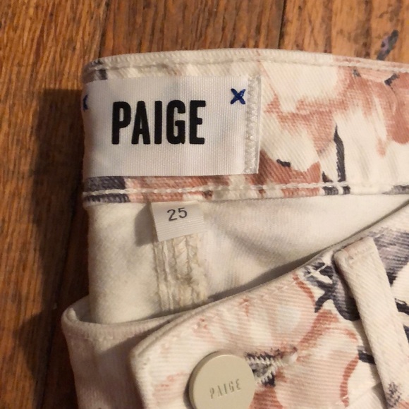 {PAIGE} Colette Crop Floral Jeans w Raw Edge Hem - Picture 13 of 13